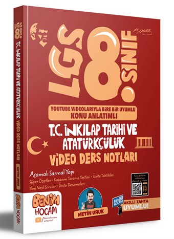 2023 LGS 8.Sınıf T.C. İnkılap Tarihi ve Atatürkçülük Video Ders Notları (Konu Anlatımı) Benim Hocam Yayınları