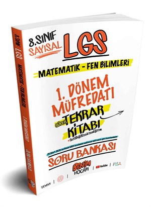 LGS 8.Sınıf Sayısal 1.Dönem Tekrarı Soru Bankası Benim Hocam Yayınları