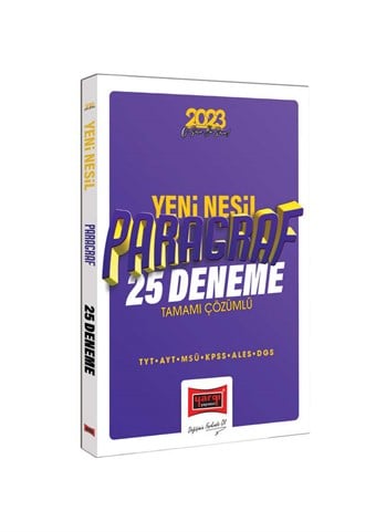 Yargı Yayınları 2023 KPSS TYT AYT ALES DGS MSÜ Tamamı Çözümlü Yeni Nesil Paragraf 25 Deneme Sınavı